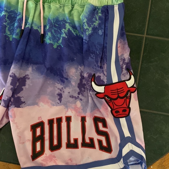 Multi Color Tie Die Bulls Shorts - Picture 1 of 6